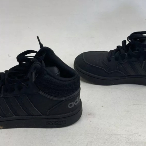 Adidas Hoops 3.0 Triple Black Mid Top Basketball Shoes Size 5 Like New MSRP $75 - Picture 3 of 6